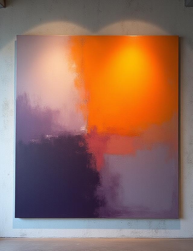 Grand lobby installation with large scale modern art